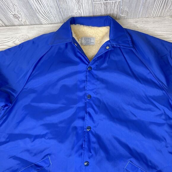 Vintage King Louie Pro Fit Sherpa Lined Jacket Coat Men's Size Large Blue Blank - Picture 6 of 12